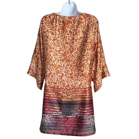 EUC - Uncle Frank Boho Print Tunic Dress Lightweight Lined 3/4 Sleeves - Size S - Picture 2 of 9